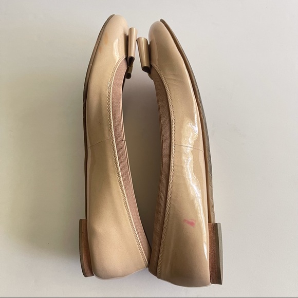 Kate Spade Patent Leather Nude Bow Ballet Flats 7 - Picture 7 of 12